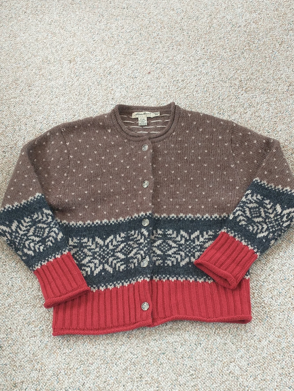 Eddie Bauer Wool Alpaca Button Front Cardigan Medium